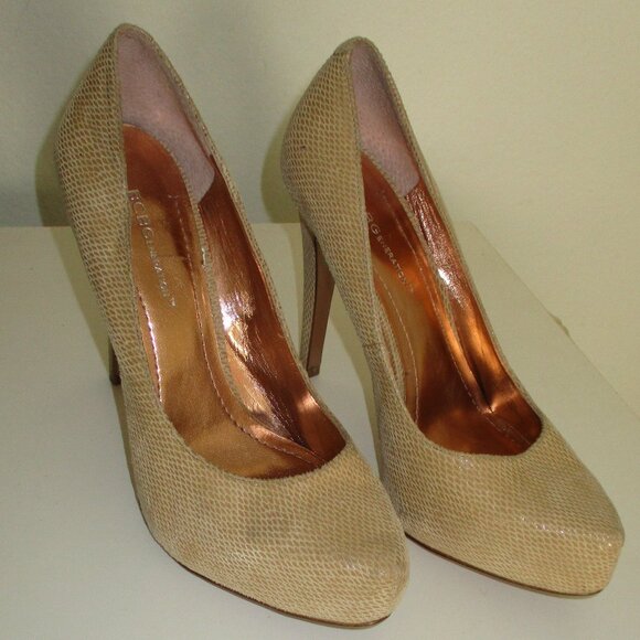 BCBGeneration "Parade" Womens Tan Leather .75" Platform Pump w/4" (net) Heel- 8M - Picture 2 of 11